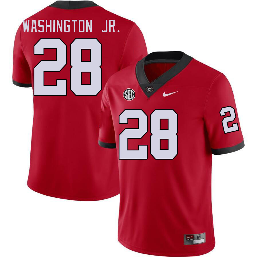 Men #28 Marcus Washington Jr. Georgia Bulldogs College Football Jerseys Stitched-Red